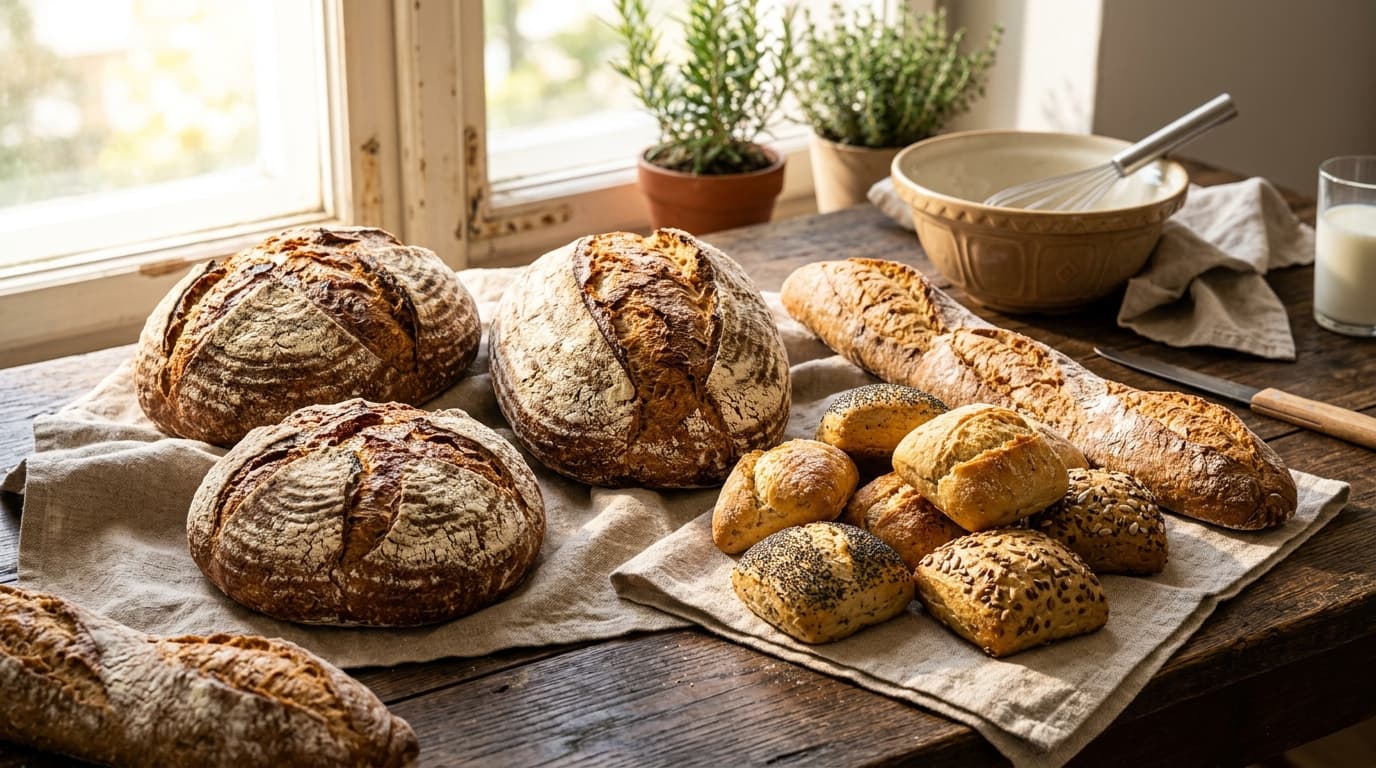 Assortiment d’exception de pains biologiques artisanaux du fournil